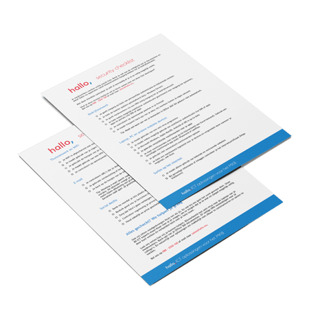 hallo, Security Checklist hallo, Security Checklist